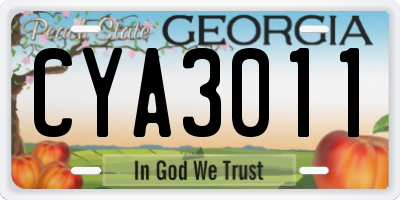 GA license plate CYA3011
