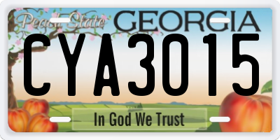 GA license plate CYA3015