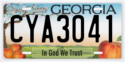GA license plate CYA3041