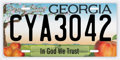 GA license plate CYA3042