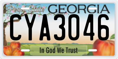 GA license plate CYA3046