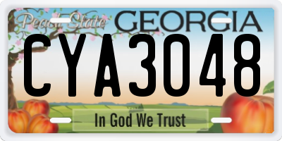 GA license plate CYA3048