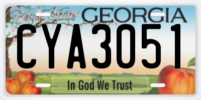 GA license plate CYA3051