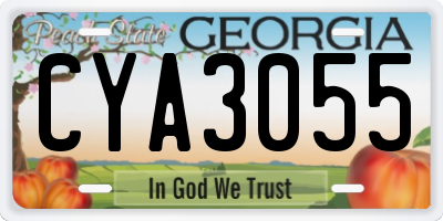 GA license plate CYA3055