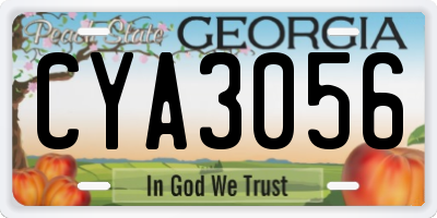 GA license plate CYA3056