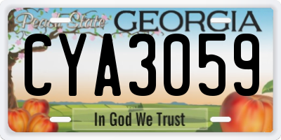 GA license plate CYA3059