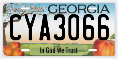 GA license plate CYA3066