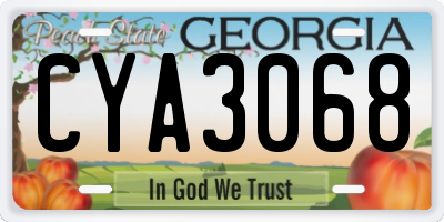 GA license plate CYA3068