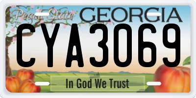 GA license plate CYA3069