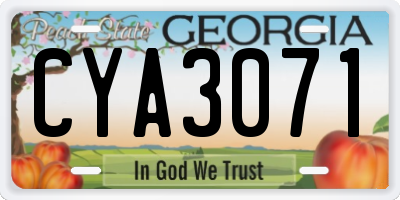 GA license plate CYA3071