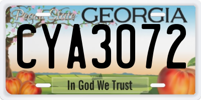 GA license plate CYA3072