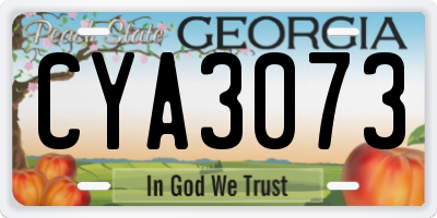 GA license plate CYA3073