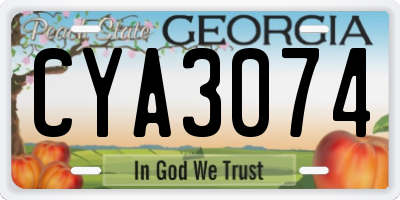 GA license plate CYA3074