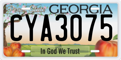 GA license plate CYA3075