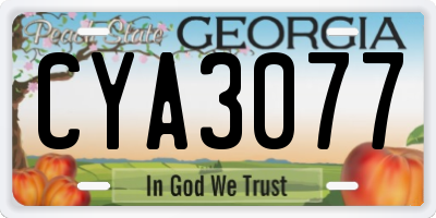 GA license plate CYA3077
