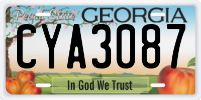 GA license plate CYA3087