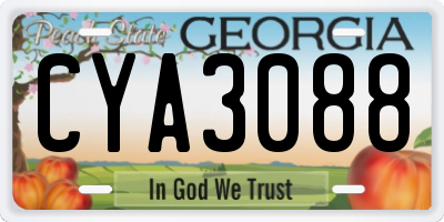 GA license plate CYA3088