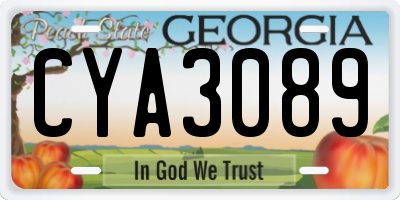 GA license plate CYA3089