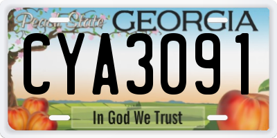 GA license plate CYA3091
