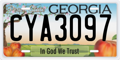 GA license plate CYA3097