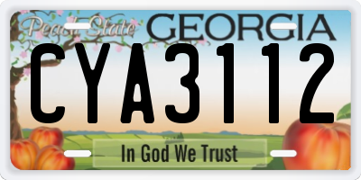 GA license plate CYA3112