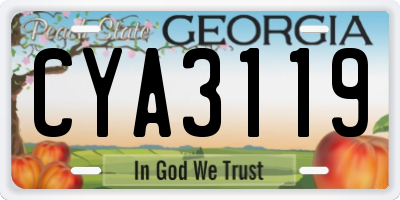 GA license plate CYA3119