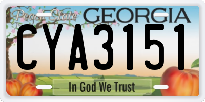 GA license plate CYA3151