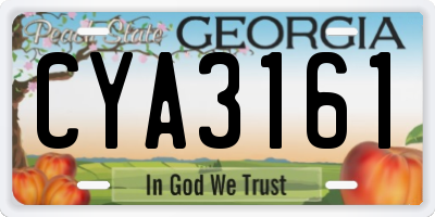 GA license plate CYA3161