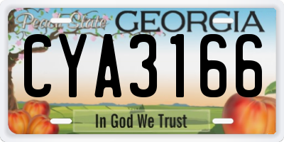 GA license plate CYA3166