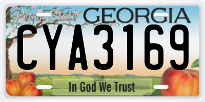 GA license plate CYA3169
