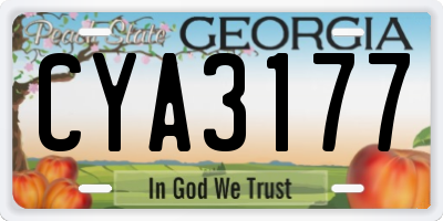 GA license plate CYA3177