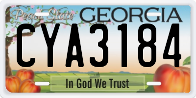 GA license plate CYA3184