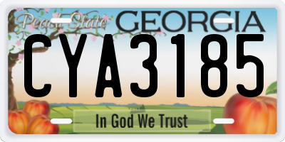 GA license plate CYA3185