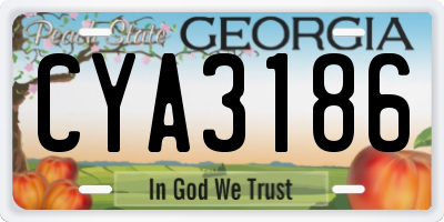 GA license plate CYA3186