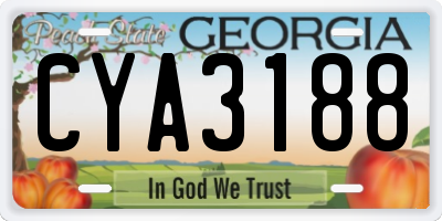 GA license plate CYA3188