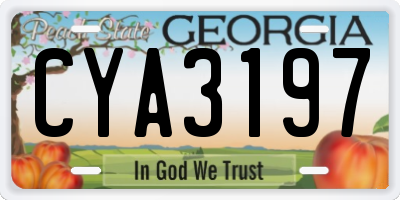 GA license plate CYA3197
