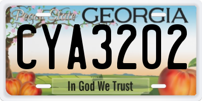 GA license plate CYA3202