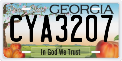 GA license plate CYA3207
