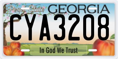 GA license plate CYA3208
