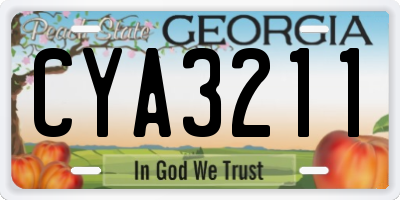 GA license plate CYA3211