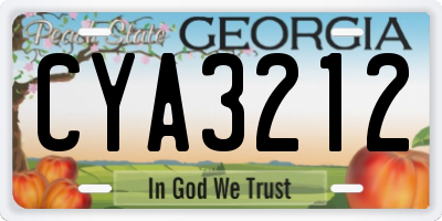 GA license plate CYA3212