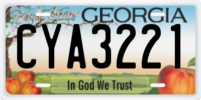 GA license plate CYA3221