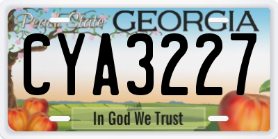 GA license plate CYA3227