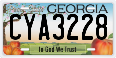 GA license plate CYA3228