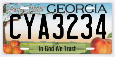 GA license plate CYA3234