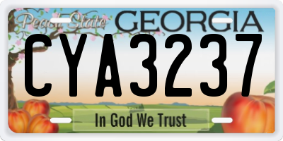 GA license plate CYA3237