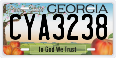 GA license plate CYA3238