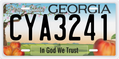 GA license plate CYA3241