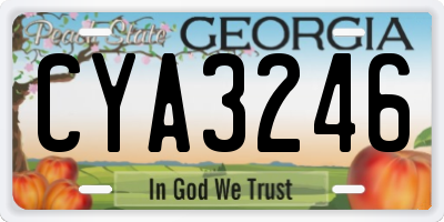 GA license plate CYA3246
