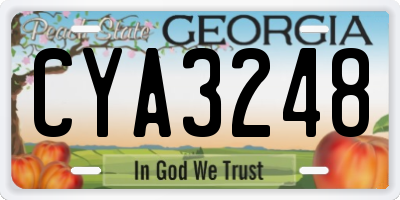 GA license plate CYA3248